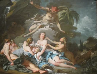 Merkur übergibt den Säugling Bacchus den Nymphen von Nysa
